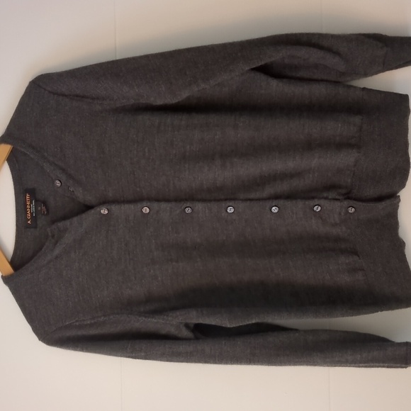 A.Giannetti Merino Wool Gray Button Down Career Work Cardigan Size 1X - Picture 1 of 5